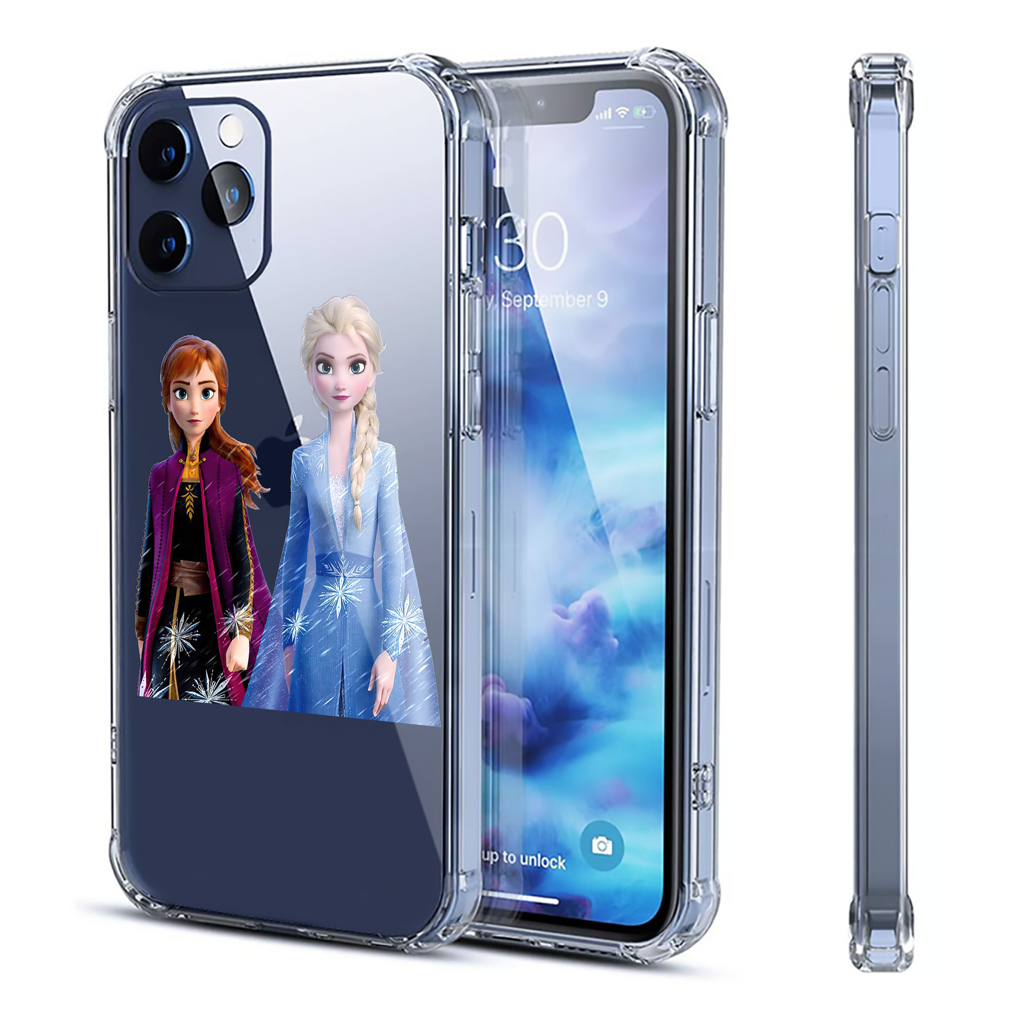 （画像用） アナと雪の女王 アンナ エルサ Frozen Anna Elsa 【iPhone 12シリーズ対応】透明スマホケース（クリアソフトケース）